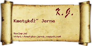 Kmetykó Jerne névjegykártya